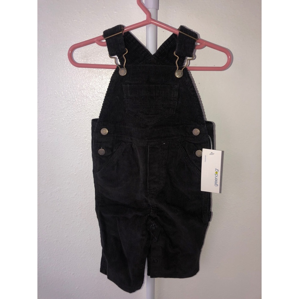 Greendog Black Corduroy Overalls 3-6M